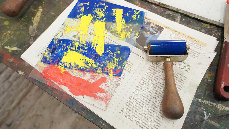 Applying paint with a roller pin
